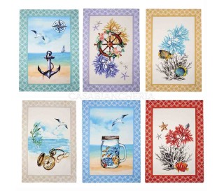 Casabianchria.it | Set strofinacci Tiffany Mare 6 pezzi strofinacci di cotone