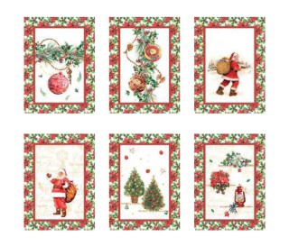 Casabiancheria.it | Set strofinacci Natale Tiffany Babbo Natale 6 pezzi canovacci natalizi in cotone