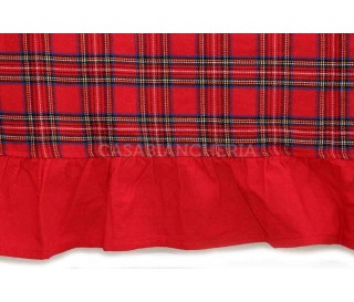 Casabiancheria.it | Tovaglia natalizia Scotty con volant tovaglia di Natale tartan 2