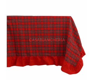 Casabiancheria.it | Tovaglia natalizia Scotty con volant tovaglia di Natale tartan
