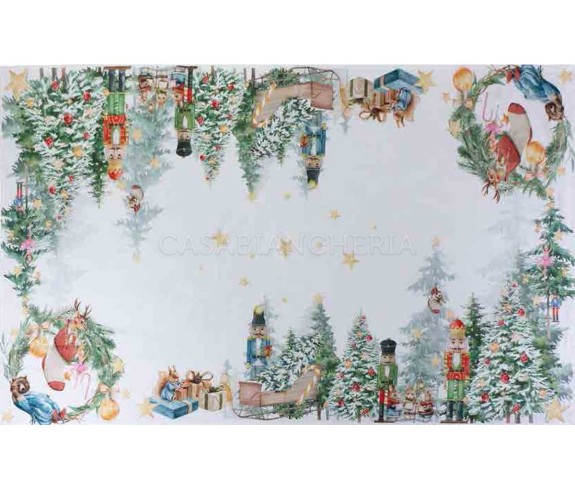 Casabiancheria.it | Tovaglia natalizia Piazza Pitti Schiaccianoci tovaglie di Natale in cotone