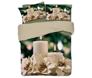 Casabiancheria.it | Parure copripiumino matrimoniale Bianco Natale copripiumini di cotone natalizi