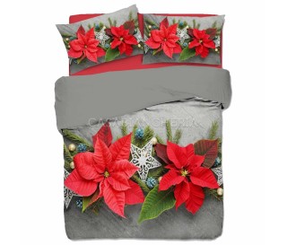 Casabiancheria.it | Parure copripiumino matrimoniale Stelle di Natale copripiumini di cotone natalizi