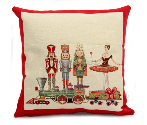 Casabiancheria.it | Cuscino arredo natalizio Schiaccianoci in gobelin cuscini decorativi natalizi