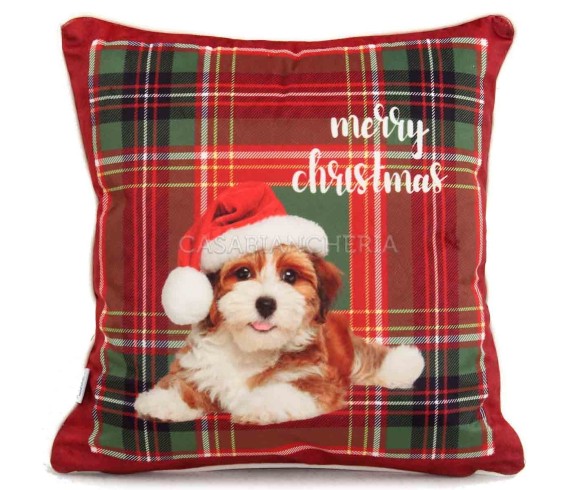 Casabiancheria.it | Cuscino arredo natalizio Dog in velluto cuscini decorativi di Natale amazon