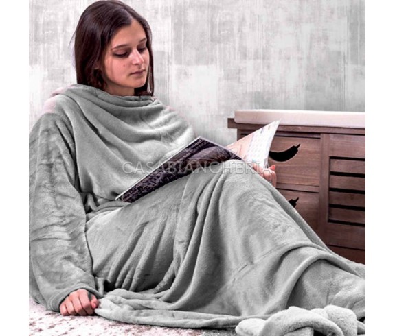 Casabiancheria.it | Plaid Tv con maniche Carol  plaid di pile da divano con maniche