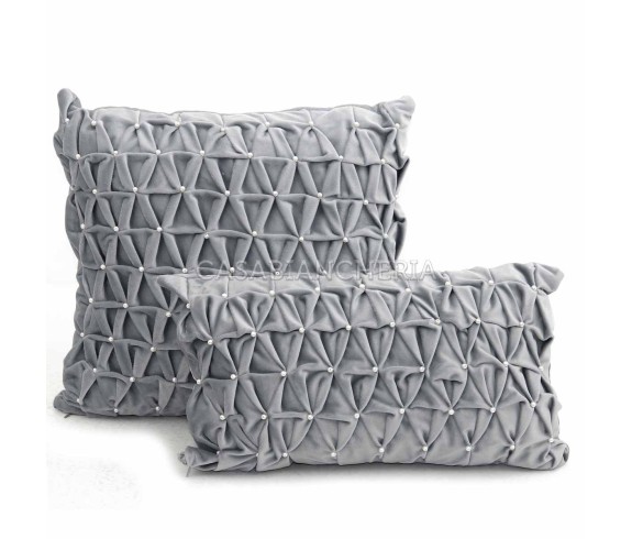 Casabiancheria.it | Cuscino arredo Laura in velluto con perline cuscini decorativi in velluto amazon