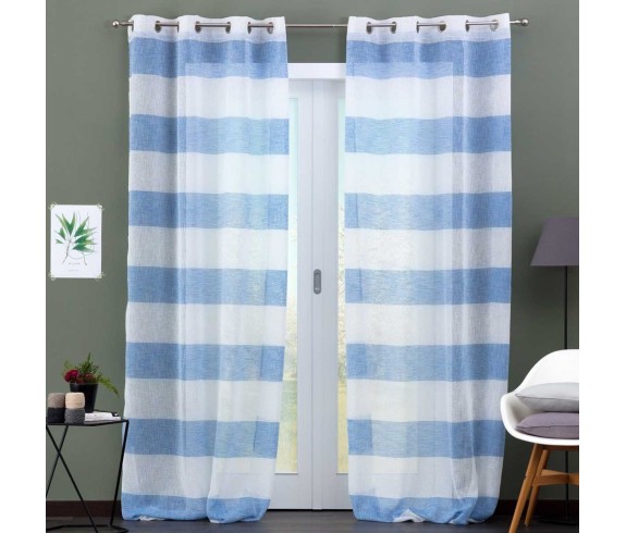 Casa Biancheria | Tenda confezionata rigata Laos tende per finestre da interno 