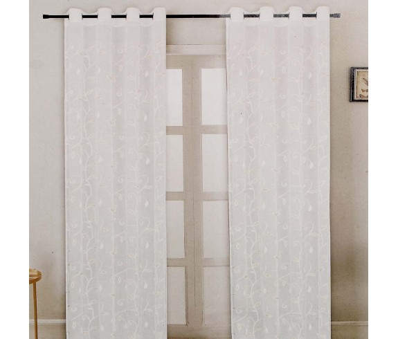 Casabiancheria.it | Tenda pannello confezionata Dalia ricamata tende da interno tenda confezionata tende pronte