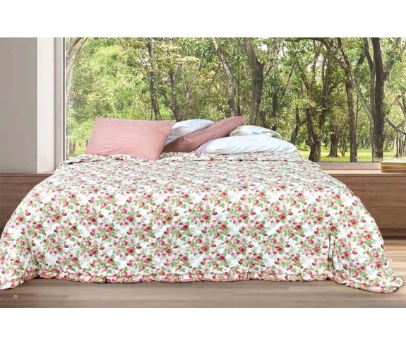 Casabiancheria.it | Copriletto trapuntato matrimoniale  Caen con volant amazon trapuntino leggero