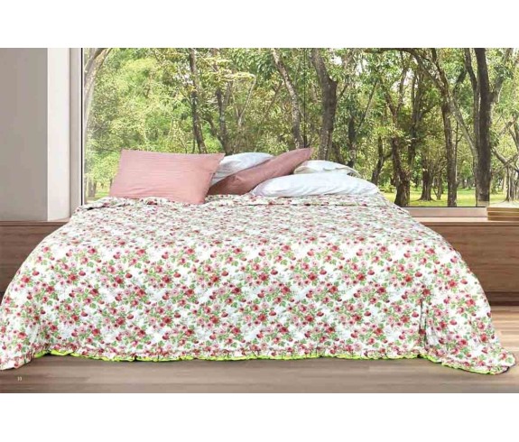 Casabiancheria.it | Copriletto trapuntato matrimoniale  Caen con volant amazon trapuntino leggero