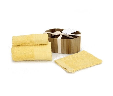 Casabiancheria.it | Set asciugamano viso + ospite + guanto in spugna di cotone in scatola porta oggetti asciugamani in spugna am