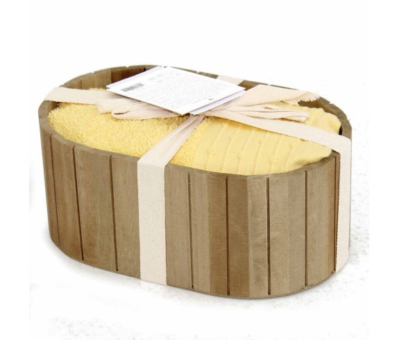 Casabiancheria.it | Set asciugamano viso + ospite + guanto in spugna di cotone in scatola porta oggetti asciugamani in spugna am