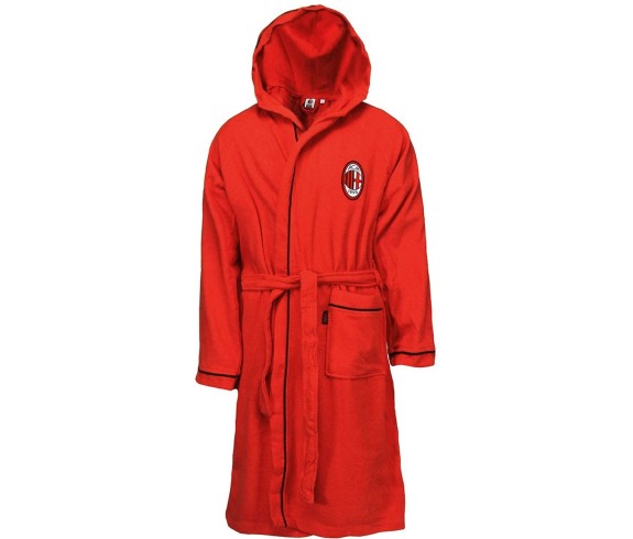 Casa Biancheria | Accappatoio con cappuccio Milan originale Figc accappatoio di spugna