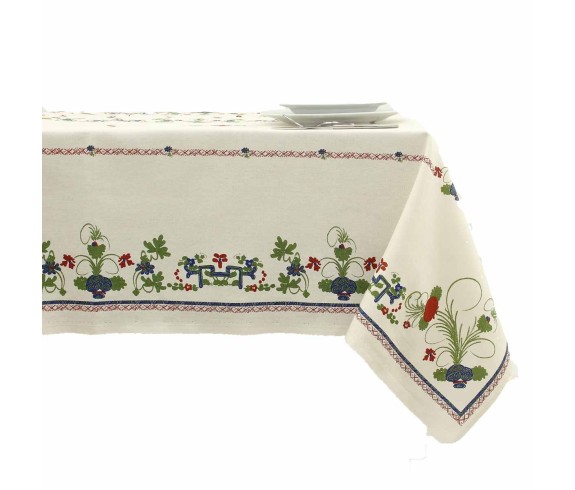 Casa Biancheria | Tovaglia stampa romagnola Garofano rettangolare tovaglie romagnole di cotone