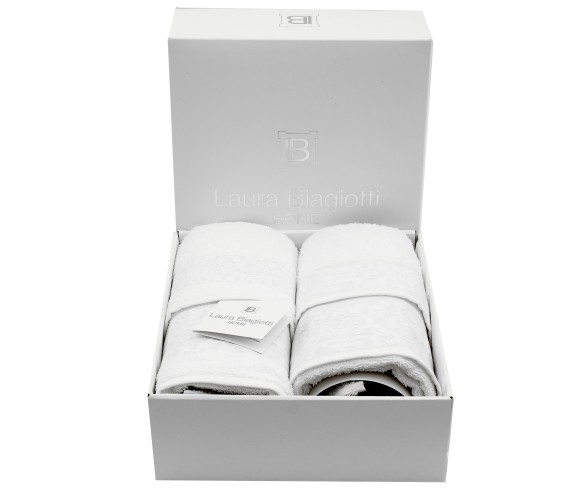 Laura Biagiotti Casa Biancheria | 2 coppie asciugamani di spugna Laura Biagiotti Alisia asciugamani da bagno
