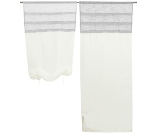 Casa Biancheria | Coppia tendine a vetro regolabili Malesia, tendine per finestra da interno