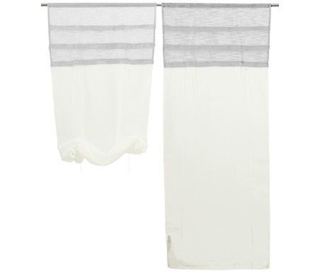 Casa Biancheria | Coppia tendine a vetro regolabili Malesia, tendine per finestra da interno