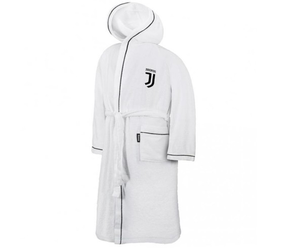Casa Bianchreria | Accappatoio con cappuccio Juventus originale Figc accappatoi di spugna sportivi