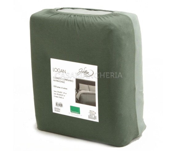 Casabiancheria.it | Completo copripiumino matrimoniale Logan in jersey di cotone copripiumini in jersey di cotone