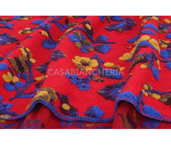 Casabiancheria.it | Plaid di lana cotta Flowers plaid in lana ricamati amazon plaid per divano letto