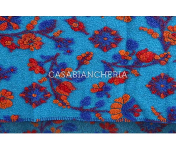 Casabiancheria.it | Plaid di lana cotta Flowers plaid in lana ricamati amazon plaid per divano letto