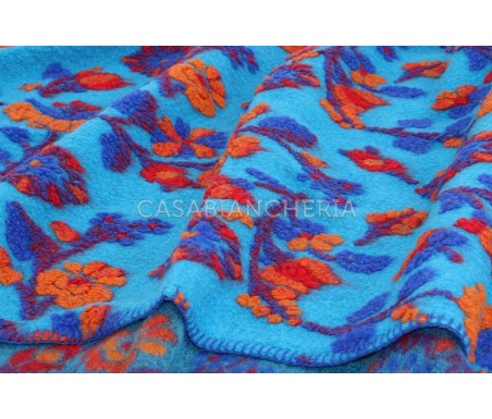 Casabiancheria.it | Plaid di lana cotta Flowers plaid in lana ricamati amazon plaid per divano letto