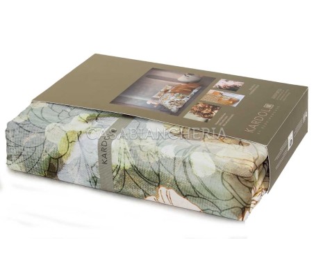 Casabiancheria.it | Parure copripiumino matrimoniale Kardol Monarch Olive in raso di cotone copripiumini essenza home set coprip