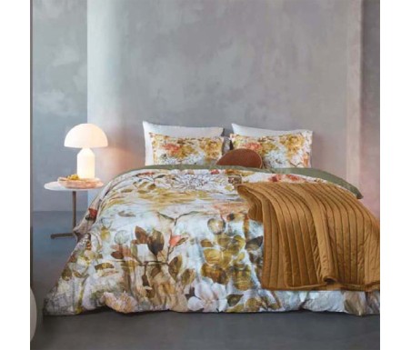 Casabiancheria.it | Parure copripiumino matrimoniale Kardol Monarch Olive in raso di cotone copripiumini essenza home set coprip