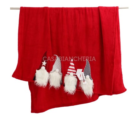 Casabiancheria.it | Plaid di pile natalizio Daunex Elfi con ricamo plaid in pile amazon plaid natalizio con gnomi