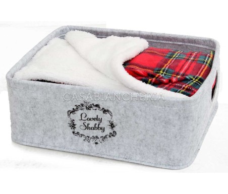 Casabiancheria.it | Coperta di pile agnellato Tartan Box con cesta plaid di pile natalizio amazon coperta in pile singola e matr