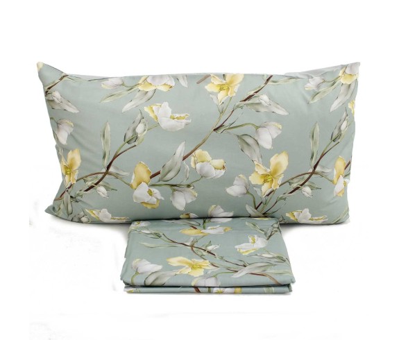 Casabiancheria.it | Parure copripiumino matrimoniale Magnolia a stampa digitale copripiumini di cotone amazon set copripiumone