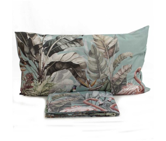 Casabiancheria.it | Parure copripiumino matrimoniale Tropic a stampa digitale copripiumini di cotone amazon set copripiumone
