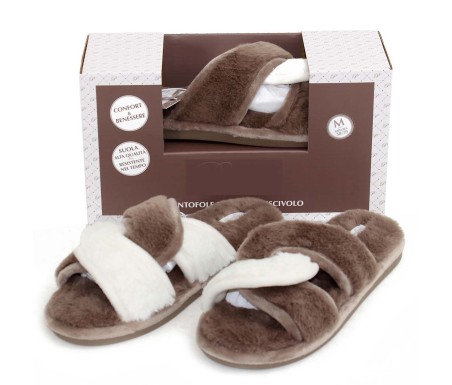 Casabiancheria.it | Pantofole donna in peluche Cross con antiscivolo Ciabatte Pelose Pantofole Pelliccia Comode Morbido Antisciv