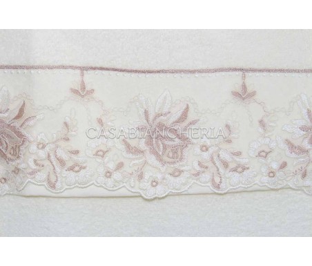 Casabiancheria.it | Coppia asciugamani di spugna Desiree con pizzo asciugamano viso e ospite amazon set asciugamano viso e ospit