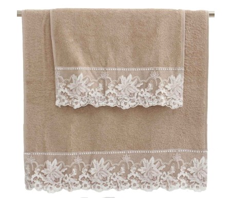 Casabiancheria.it | Coppia asciugamani di spugna Desiree con pizzo asciugamano viso e ospite amazon set asciugamano viso e ospit