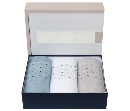 Casabiancheria.it | Coppie asciugamano e ospite Agata set 3+3 asciugamani di spugna in cotone set asciugamano viso e ospite in s
