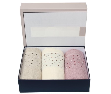 Casabiancheria.it | Coppie asciugamano e ospite Agata set 3+3 asciugamani di spugna in cotone set asciugamano viso e ospite in s