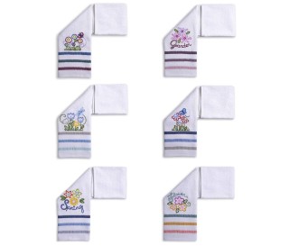 Casabiancheria.it | Strofinaccio di spugna Gigliola set 6 pezzi asciugamani da cucina in spugna 