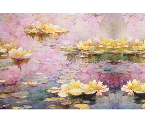 Casabiancheria.it | Federa per guanciale a stampa digitale Ninfee federe per cuscini letto