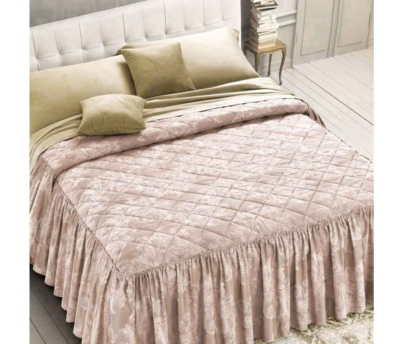 Casabiancheria.it | Copriletto trapuntato matrimoniale GF Ferrari Giada con volant