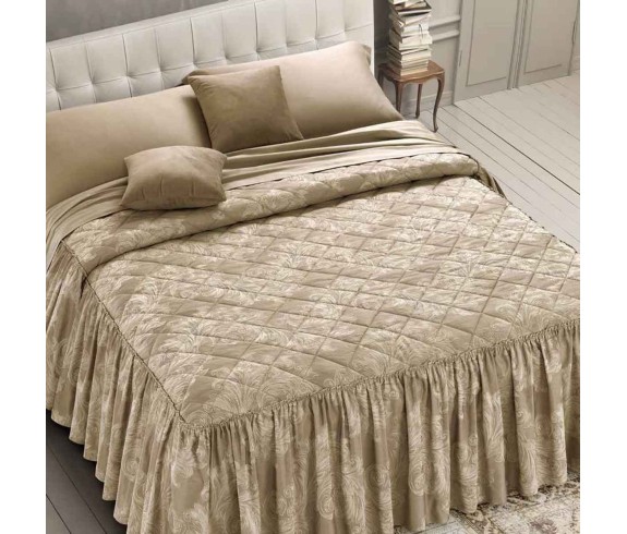 Casabiancheria.it | Copriletto trapuntato matrimoniale GF Ferrari Giada con volant