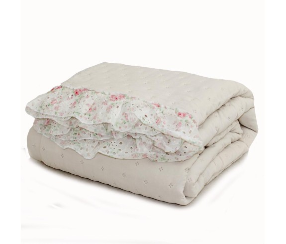 Casabiancheria.it | Copriletto trapuntato matrimoniale con volant Flourish trapuntino leggero amazon copriletto estivo