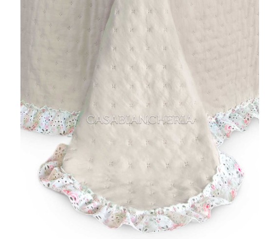 Casabiancheria.it | Copriletto trapuntato matrimoniale con volant Flourish trapuntino leggero amazon copriletto estivo