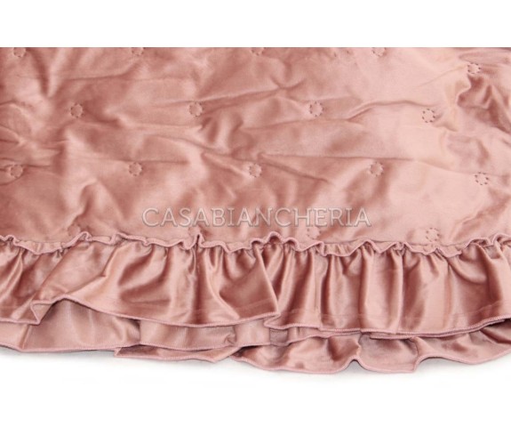 Casabiancheria.it | Copriletto trapuntato matrimoniale con volant Allure in velluto trapuntino leggero amazon copriletto estivo 