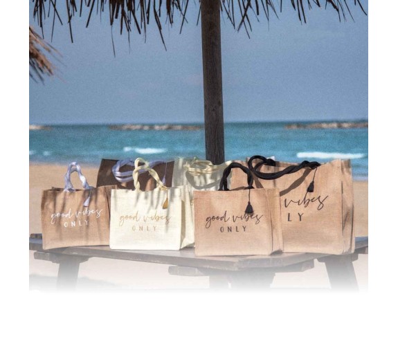 Casabiancheria.it | Borsa da mare hand bag Good Vibes in juta borsa mare saint barth amazon borsa mare piccola in tessuto