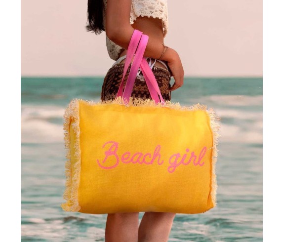 Casabiancheria.it | Borsa da mare con cerniera Beach Girl borsa da spiaggia amazon