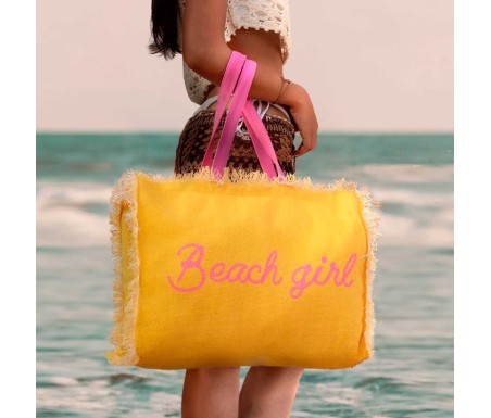 Casabiancheria.it | Borsa da mare con cerniera Beach Girl borsa da spiaggia amazon