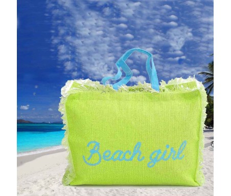 Casabiancheria.it | Borsa da mare con cerniera Beach Girl borsa da spiaggia amazon