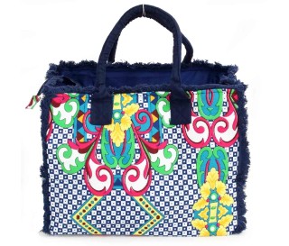 Casabiancheria.it | Borsa da mare con cerniera Sicily borsa da spiaggia in tessuto con tasche e cerniera